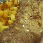 American Steak and Potatoes and Sauce in the Whisky Appetizer