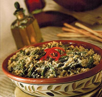 American Baked Risotto with Asparagus Spinach and Parmesan Dinner