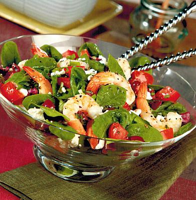 Mediterranean Mediterranean Shrimp and Feta Spring Salad Appetizer
