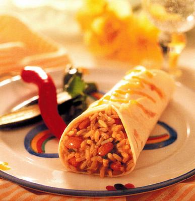 Spanish Rice Cheese and Bean Enchiladas Dinner