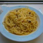 Italian a Bright Spaghetti Carbonara Dinner