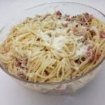 American Spaghetti Alla Carbonara with Onion Dinner