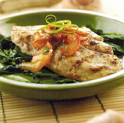 Indian Snapper With Peach Ginger Chutney Appetizer
