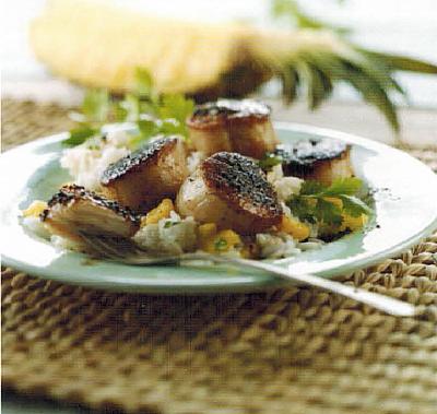 Canadian Spicy Scallops With Pineapple Rice Appetizer