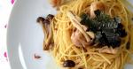 Everyones Favorite Mushroom and Chicken Pasta with Butter Soy Sauce recipe