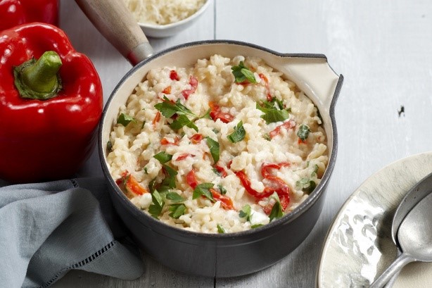 American Red Capsicum Risotto Recipe Appetizer