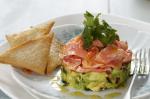 American Avocado And Salmon Stack With Melba Toast Recipe Breakfast