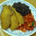 American Cornmealcrusted Tilapia With Black Beans and Salsa Dinner
