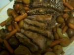 American Crock Pot Roast Beef With Mushroom and Sundried Tomato Gravy Dinner