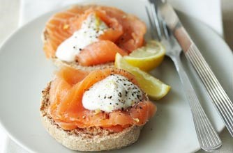 American Muffins with Smoked Salmon Breakfast