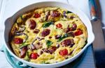 American Sausage and Spinach Frittata Breakfast