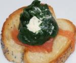 Italian Cheese and Spinach Roulade Bruschetta 1 Appetizer