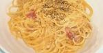 American Tastes Like a Restaurant Dish with Basic Ingredients  Carbonara Appetizer