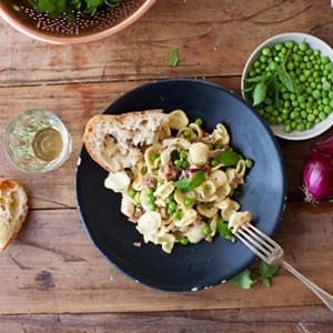 American Mint and Pea Orecchiette Pasta with Goats Cheese Appetizer