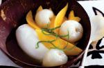 American Coconut Pudding With Mango And Lychees Recipe Appetizer