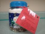 American White Christmas Cherry Bars in a Jar Dessert