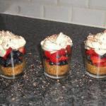 American Individual Trifles of Red Fruits and Cream Dessert