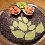 British Chocolate Cake with Little Roses Breakfast