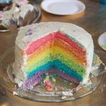 British Rainbow Cake in Layers Dessert