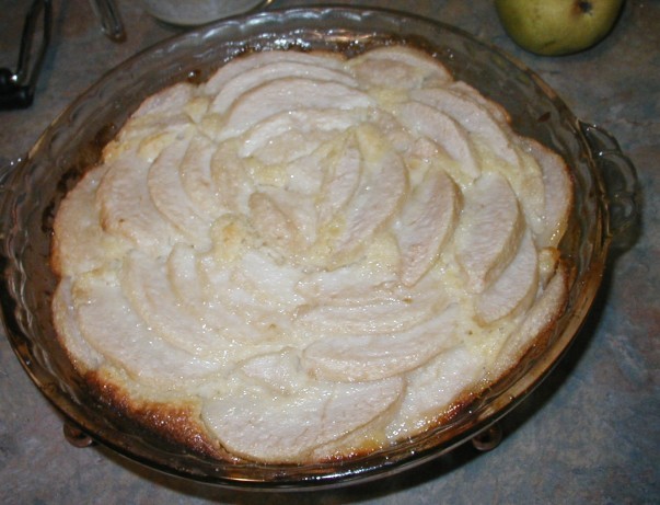 American Crustless Pear and Almond Tart Dessert