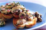 American Garlic Mushrooms With Toasted Baguette Recipe Appetizer