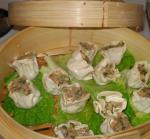 American Chicken and Green Onion Dumplings W Balsamic Soy Dipping Sauce Appetizer