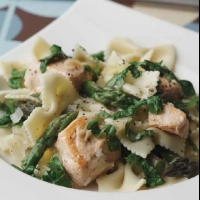 Canadian Salmon with Asparagus Pasta Appetizer