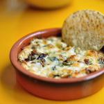 British Mushroom and Goat Cheese Queso Appetizer
