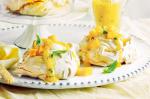 American Meringues With Mango Mojito Sauce Recipe Appetizer