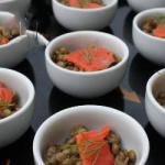 American Goblets of Lentils and Smoked Salmon Appetizer