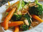 American Broccoli and Baby Carrots With Toasted Almonds Appetizer