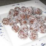 American Coconut Covered Pom and Cranberry Balls Dessert