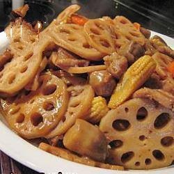 Chinese Stirfried Pork and Lotus Root Appetizer