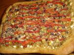 American Mediterranean Pizza With Caramelized Onions Appetizer