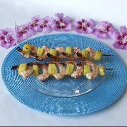 American Pineapple Prawn Skewers Dinner