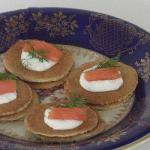 American Buckwheat Pancakes with Smoked Salmon Appetizer