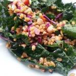 British Spelt Salad with Green Cabbage Carrots and Chickpeas Appetizer