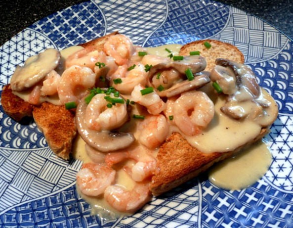 American Shrimp Newburg on Toast Points Dinner