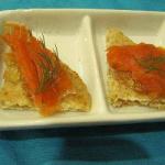 British Mini Blinis Smoked Salmon and to the Ginger Jam Dessert
