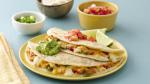 American Twostep Chicken Quesadillas with Guacamole and Salsa Appetizer