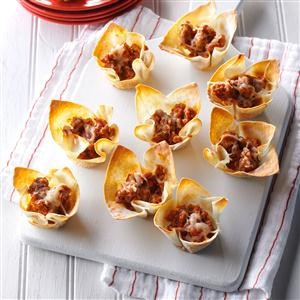 American Sausage Wonton Cups Appetizer