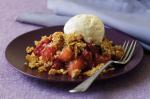 American Apple And Raspberry Coconut Crumble With Cinnamon Icecream Recipe Dessert