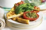 American Parmesan Toast With Grilled Pesto Tomatoes Recipe Appetizer
