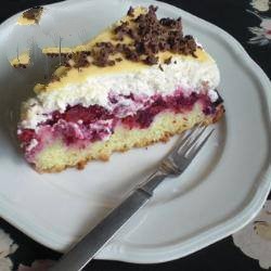 Canadian Sour Cherry Cake with Egg Liqueur Dessert