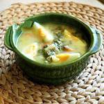 American Soup with Dandelions and Pork Ribs Breakfast