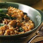 American risotto of Gort with Asparagus and Mushrooms Appetizer