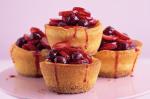 American Amaretti Cheesecakes With Morello Cherries And Strawberries Recipe Dessert