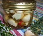 American Quick Pickled Garlic with Mediterranean Flavors Appetizer