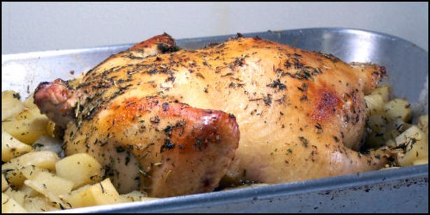 American Roast Chicken Stuffed with Herbed Potatoes Dinner