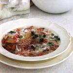 Cuban Soup of Tomato and Egg Sprinkled Appetizer